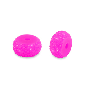 Perline in resina rondella 6mm rosa magenta