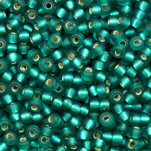 Rocailles Miyuki 8/0 Silverlined Matte Teal Green 8-2425F