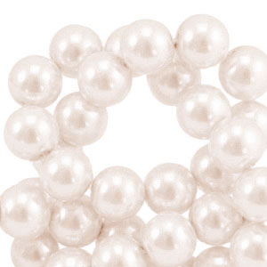 Perline di vetro con effetto perlato 8mm rosa crema