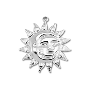 Ciondoli in acciaio inossidabile luna & sole argento