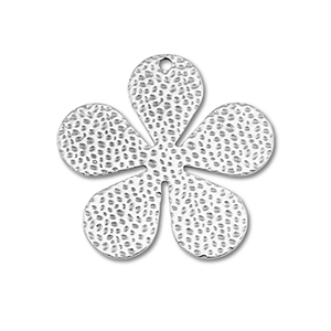 Ciondoli in acciaio inossidabile fiore argento
