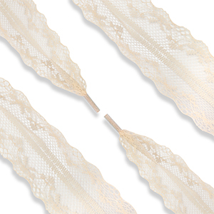 Lacci delle scarpe trendy in pizzo beige