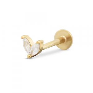 Piercing all'orecchio in acciaio inossidabile foglia oro