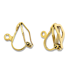 Componenti in acciaio inossidabile orecchini clip con anellino oro