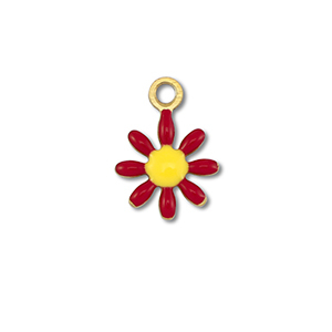 Ciondoli in acciaio inossidabile fiore oro-rosso scuro-giallo