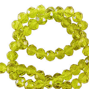Perline sfaccettate 3x2mm rondella verde lime scuro