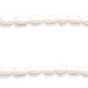 BQ Perlas de agua dulce grano de arroz 9x7-8mm bianco naturale
