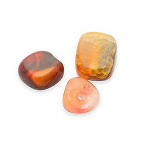 Perline in pietra naturale Quarzo arancione multicolore