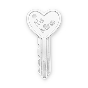 Ciondoli accattivanti chiave cuore "It's mine" argento