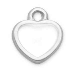 Ciondoli in acciaio inossidabile cuore argento-bianco