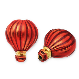 Perline in acciaio inossidabile mongolfiera oro-rosso