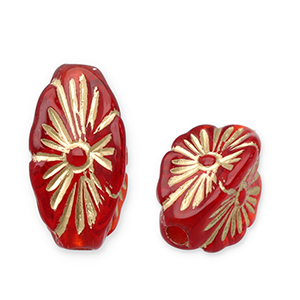 Perline in acrilico rosso-oro
