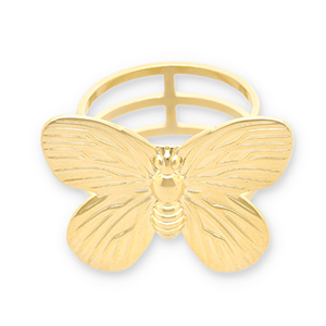 Anello per sciarpa in acciaio inossidabile farfalla oro