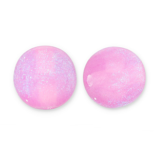Perline in acrilico con glitterato 8 mm rosa lilla-turchese