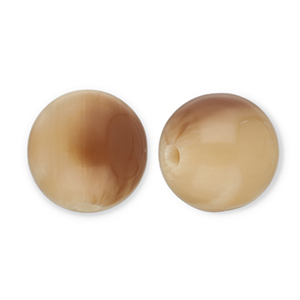 Perline in resina 14mm crema-marrone ciaro