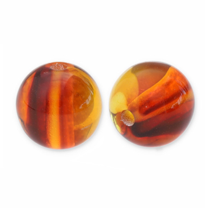 Perline in resina 14mm marrone topazio