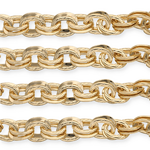 Componenti in alluminio catena a rol&ograve; anchor a doppio anello oro