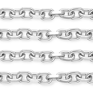 Componenti in alluminio catena a rol&ograve; anchor argento