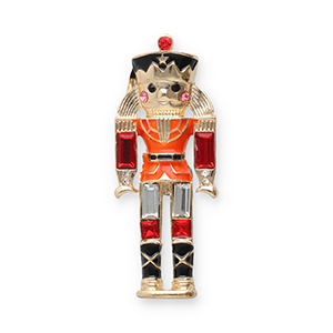 Broches schiaccianoci oro-nero-rosso