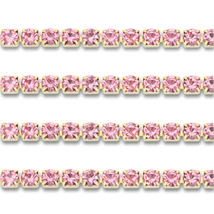 Catena strass in acciaio inossidabile 3mm oro-rosa