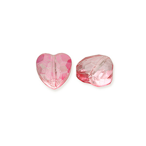 Perline sfaccettate fashion cuore rosa