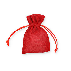 Sacchetto per gioielli con glitterato rosso