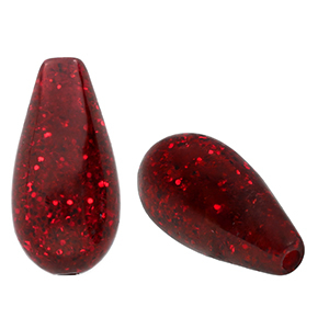 Perline Polaris Elements a forma di goccia Paipo rosso bordeaux