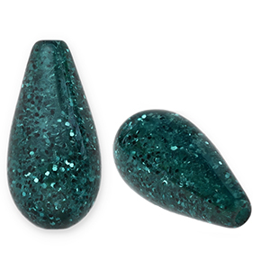 Perline Polaris Elements a forma di goccia Paipo verde scuro