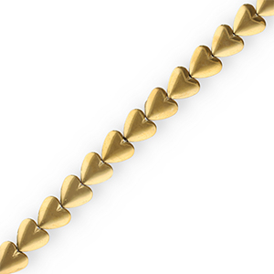 Perline di ematite cuore oro