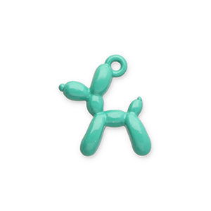 Ciondoli di metallo cane a palloncino turchese-verde