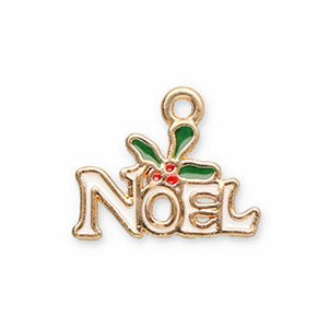 Ciondoli di metallo "No&euml;l" oro-bianco-rosso-verde
