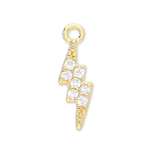 Metallo TQ in ottone ciondolo fulmine oro-trasparente