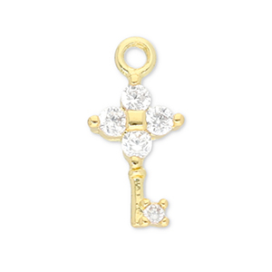 Metallo TQ in ottone ciondolo chiave oro-trasparente