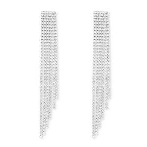 Orecchini in ottone Eco-brass&reg; con strass argento-cristallo