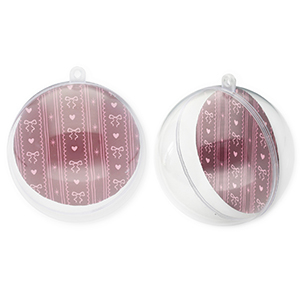 Ornamento trasparente pallone trasparente-vino rosso bacca-rosa chiaro