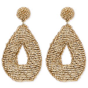 Orecchini alla moda con perline di vetro goccia oro