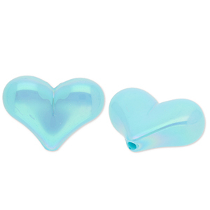 Perline in acrilico cuore blu-rivestimento AB