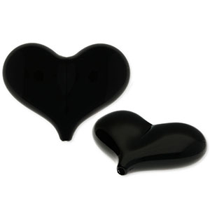 Perline in acrilico cuore nero
