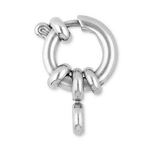 Componenti in acciaio inossidabile chiusura anello a molla 10mm con anello argento