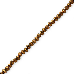 Perline sfaccettate 4x3mm rondella bronzo metallico