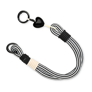 Cordini per cellulare trendy con cuore nero-bianco-beige