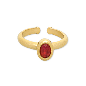 Anelli in acciaio inossidabile oro-rosso