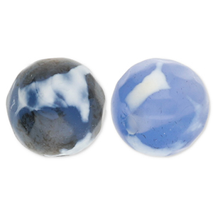 Perline di pietra naturale Calcedonio 8mm blu-bianco