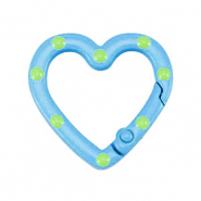 Componenti colorati anello bris&eacute; portachiavi cuore blu chiaro-verde