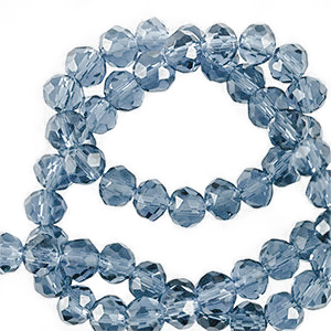 Perline sfaccettate 4x3mm rondella blu navy