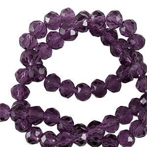 Perline sfaccettate 3x2mm rondella viola melanzana