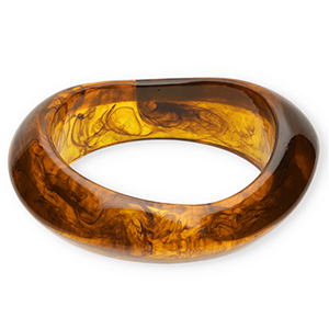 Bracciali bangle in resina trasparente marrone ambra