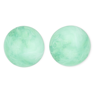 Perline in acrilico 20 mm tonda verde menta-marmo