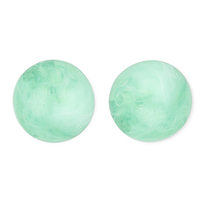 Perline in acrilico 16 mm tonda verde menta-marmo
