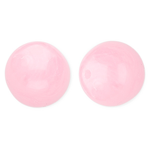 Perline in acrilico 16 mm tonda rosa-marmo